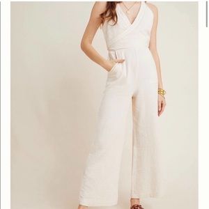 Anthropologie Demi Jumpsuit in Cream